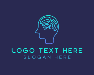 Neurology - Human Brain Psychology logo design