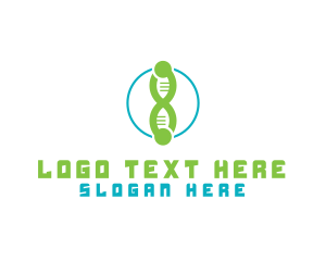 Bio Tech - DNA Genes Number 8 logo design