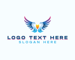 Healing - Angelic Flying Wings logo design