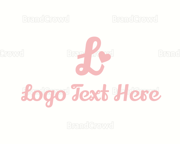 Cute Heart Cursive Logo