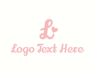 Writer - Cute Heart Cursive logo design