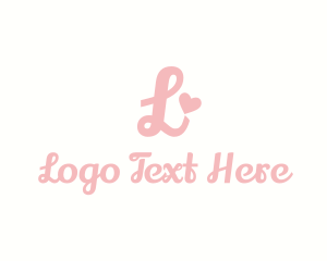 Blogger - Cute Heart Cursive logo design