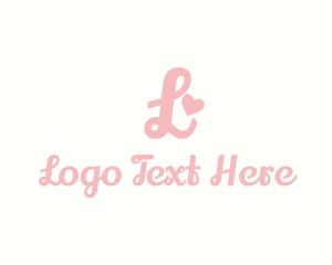 Cute Heart Cursive Logo