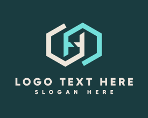 Polygon - Double Hexagon Letter H logo design