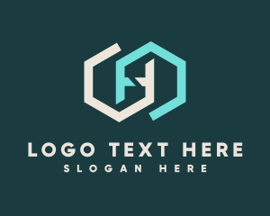 Builder - Double Hexagon Letter H logo design