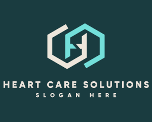 Double Hexagon Letter H logo design