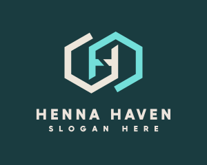 Double Hexagon Letter H logo design