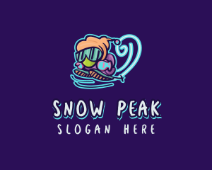 Skiing - Graffiti Ski Cartoon logo design