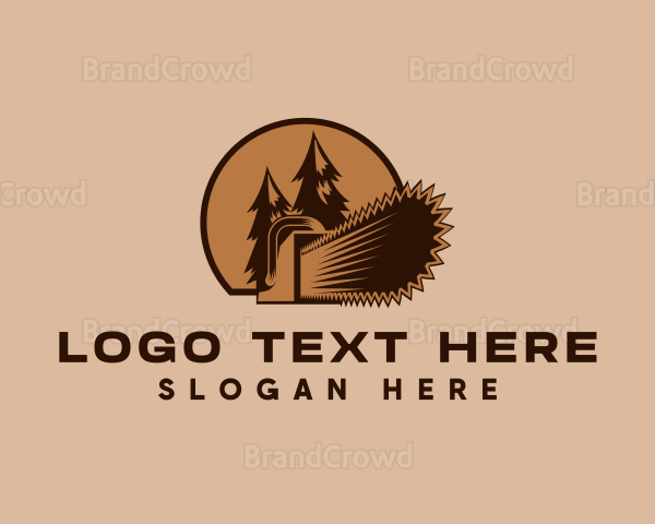 Chainsaw Logging Forest Logo