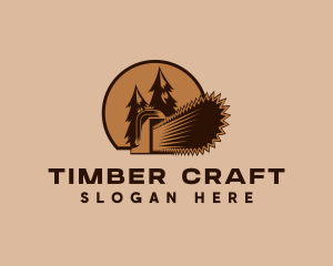 Woodcutting - Chainsaw Logging Forest logo design