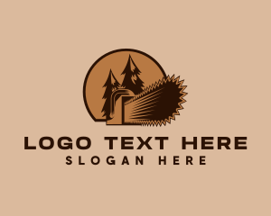 Saw Blade - Chainsaw Logging Forest logo design