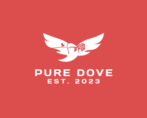 Dove Bird Rose logo design