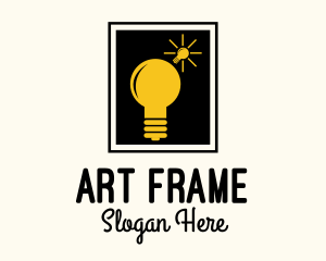 Frame - Lightbulb Idea Frame logo design