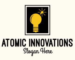 Lightbulb Idea Frame logo design