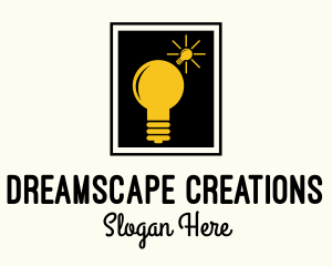 Imagination - Lightbulb Idea Frame logo design