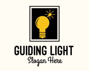 Lightbulb Idea Frame logo design