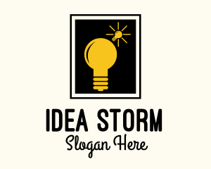 Lightbulb Idea Frame logo design