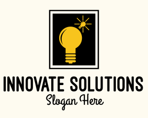 Lightbulb Idea Frame logo design