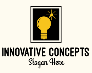 Lightbulb Idea Frame logo design