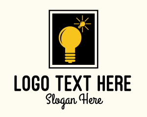 Imagination - Lightbulb Idea Frame logo design