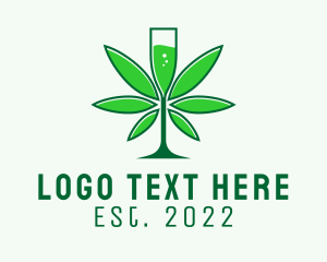 Wine - Organic Marijuana Champagne logo design