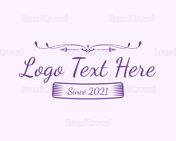Purple Feminine Text Logo