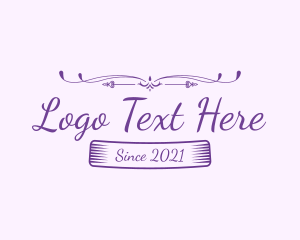 Girly - Purple Feminine Text logo design