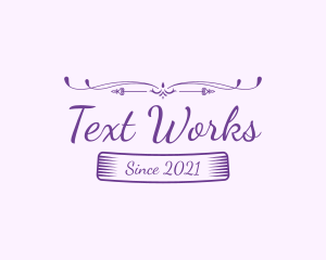 Text - Purple Feminine Text logo design