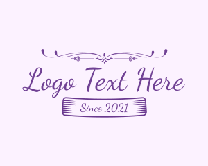 Text - Purple Feminine Text logo design