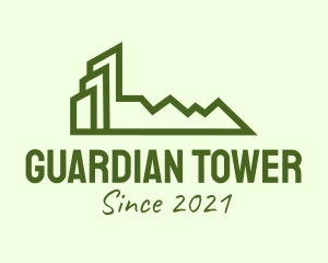 Green Building Tower logo design