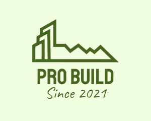 Green Building Tower logo design