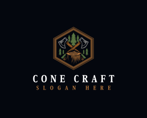 Lumberjack Forest Axe logo design