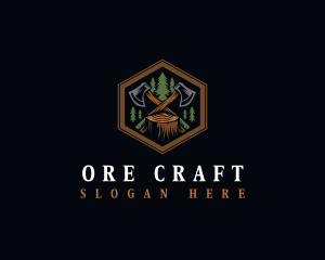 Lumberjack Forest Axe logo design