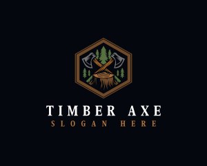 Lumberjack Forest Axe logo design