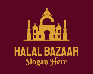 Padlock Keyhole Mosque logo design