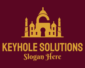 Keyhole - Padlock Keyhole Mosque logo design