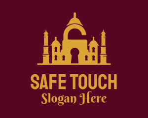 Padlock Keyhole Mosque logo design