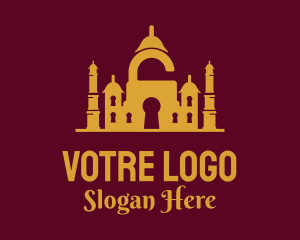 Safety - Padlock Keyhole Mosque logo design