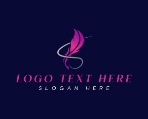 Writing - Quill Signature Feather logo design