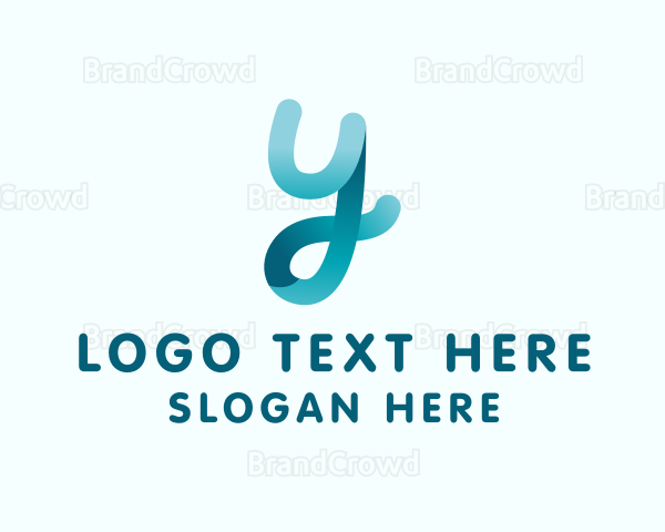 Cursive Ribbon Script Loop Logo