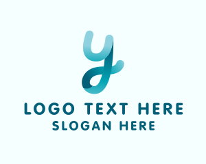 Letter Y - Cursive Ribbon Script Loop logo design