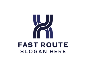 Route - Transportation Planning Letter X logo design