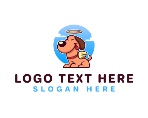 Canine - Cute Angel Dog logo design
