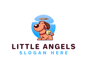 Cute Angel Dog logo design