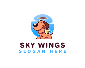 Cute Angel Dog logo design