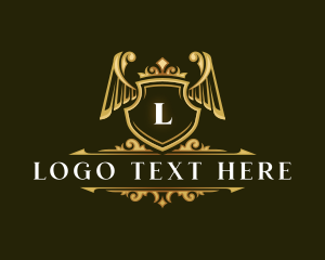 Lettermerk - Crown Wings Crest logo design