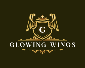 Crown Wings Crest logo design