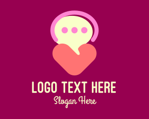 Live Chat - Heart Speech Bubble logo design