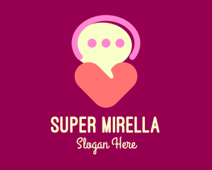 Heart Speech Bubble Logo