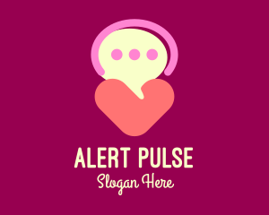 Notification - Heart Speech Bubble logo design